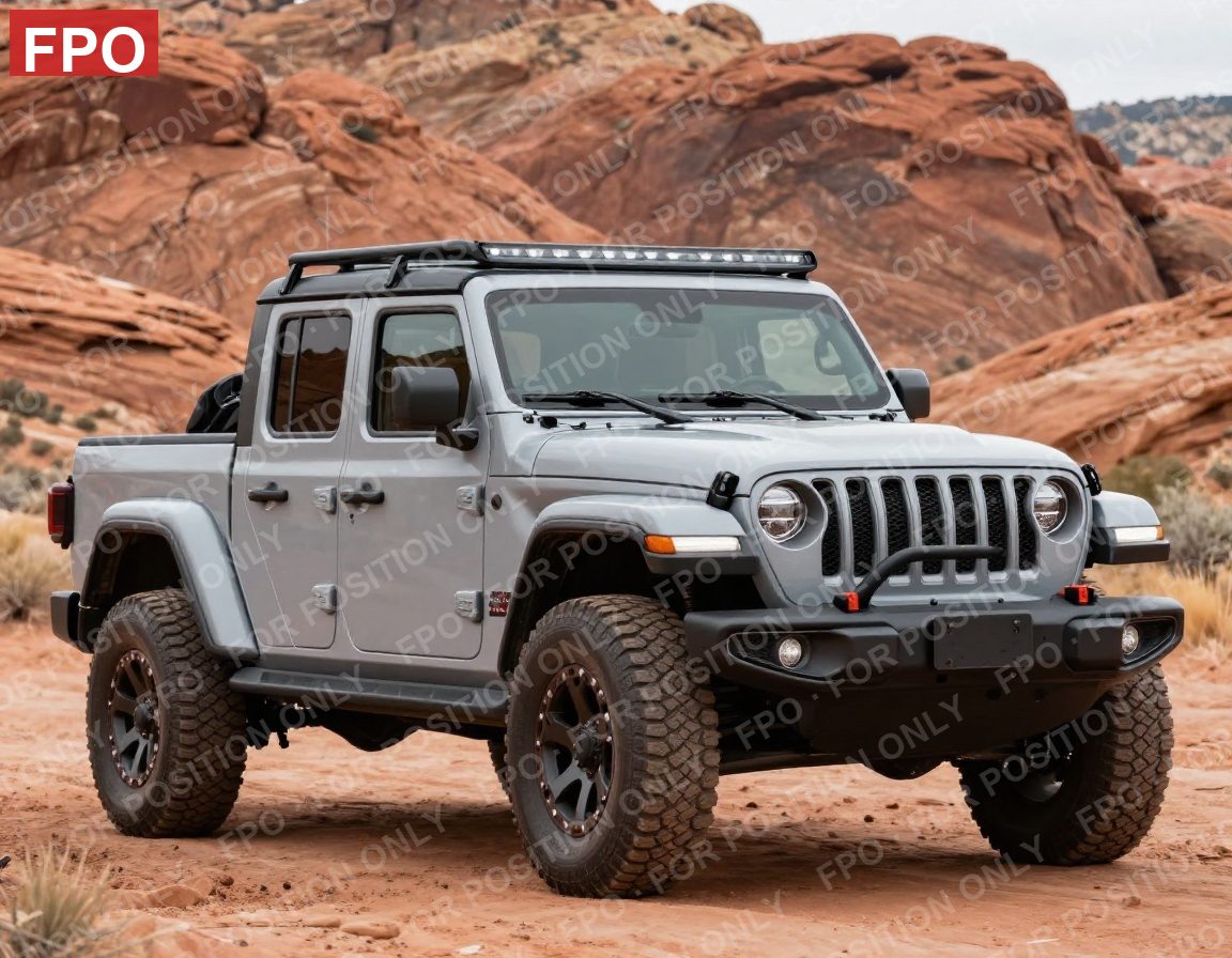 built Jeep Gladiator, front three-quarter